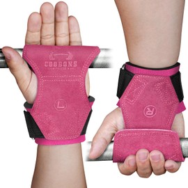 Lifting Wrist Straps for Weightlifting, Double Layer Leather for Weight Lifting Wrist Wraps, Deadlifts, Heavy Powerlifting and Adjustable Wrist Hooks for Strength Training, Gym Workouts Men/Women