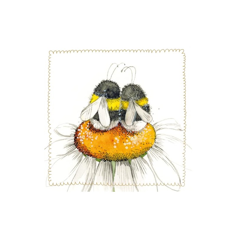 Alex Clark Daisy Bees Little Foil Blank Card