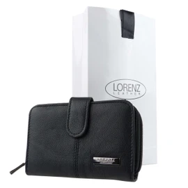 Lorenz Ladies Zip Around Purse Black
