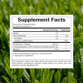 Natural Factors, Stress-Relax Tranquil Sleep Chewable, Supports the Full Sleep Cycle, 120 Count (Pack of 1)