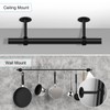 6 Pack Curtain Pole Bracket Ceiling Mount Black 25mm Metal
