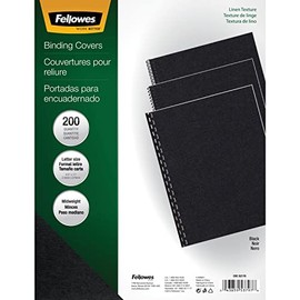 Fellowes 5217001 Linen Presentation Covers 11-Inch x8-1/2-Inch 200/PK Black