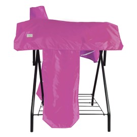 BARN & STABLE Waterproof 420D Oxford Horse Saddle Cover Heavy-Duty Dustproof Horse Saddle Protector with 6 Elastic Straps Fits Most Western and English Saddles 8 Colors