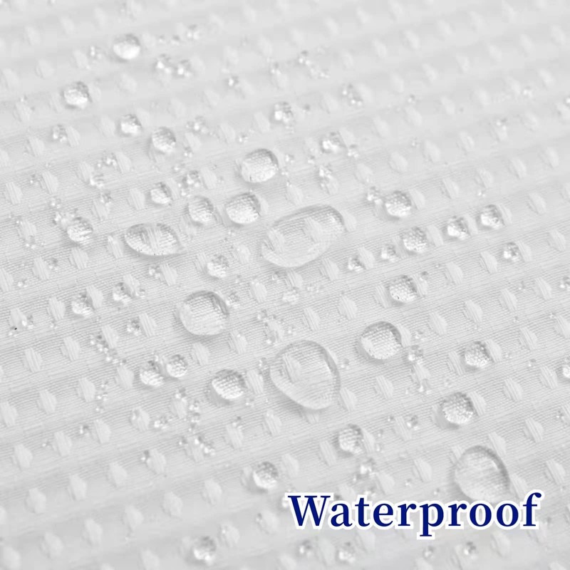 CYPL No Hooks Required Waffle Weave Shower Curtain with Snap