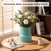 Green Ribbed Glass Vase, Modern Design Flower Vase