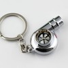 maycom Creative Spinning New Chrome Polished Silver Turbo Turbocharger Keychain