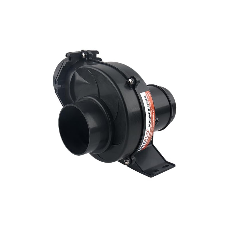 SEAFLO in Line Bilge Air Blower 130CFM Boat Black Ventilation