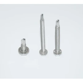 Drilling Screws 6.3 x 80 Pack of 50 Hexagonal Head with Flange - Form K, Key Screws, Stainless Steel A2 / V2A, Self-Tapping Screws DIN 7504 / ISO 15480 - Rust-Free