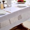 youngseahome Polyester Fabric Tablecloth with Exquisite Embroidery Sheer Border-Waterproof/Wrinkle Resistant-for