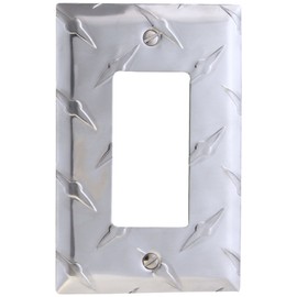 Amerelle Diamond Plate Single Rocker Stamped Aluminum Wallplate