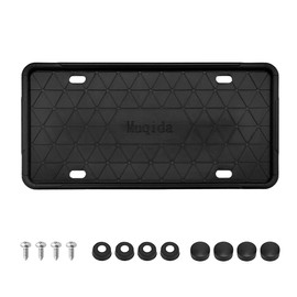 MUQIDA Silicone License Plate Frame, Rattle-Proof Front Back License Bracket Holder Rust-Proof Car Frames Protector, Weather-Proof Automotive Tag Plate Frame for US Standard Cars