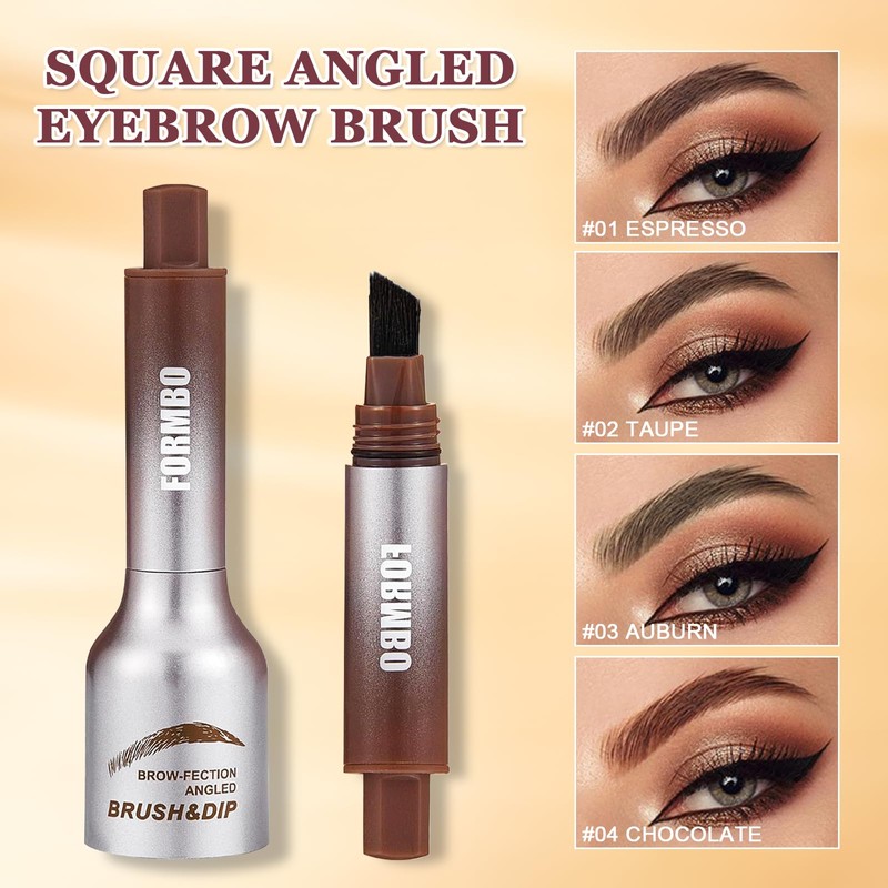 Brow-Fection Angled Brush & Dip, Liquid Eyebrow Brush, Long Lasting