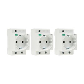 RSE Built-in Socket 230 V/16 A Sockets for DIN Rail Meter Cabinet Distribution Installation Pack of 3