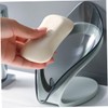 NOLITOY 4pcs Cup Soap Holder Self-draining Leaf-Shaped Soap Dish Transparent