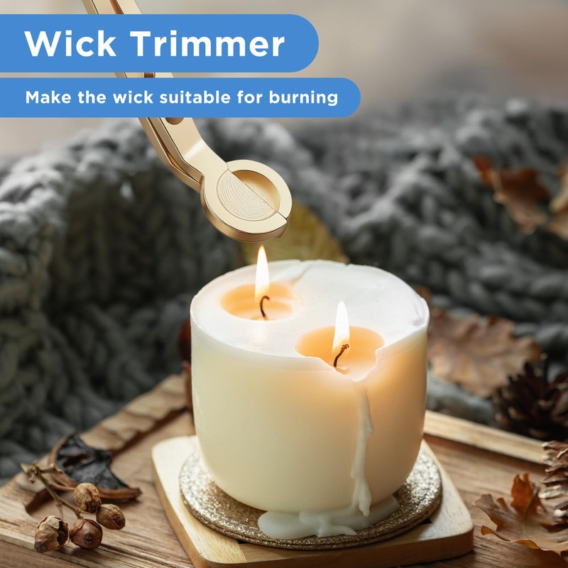 JIEYAO 10PCS Gold Stainless Steel Candle Wick Trimmers, 7 Inch