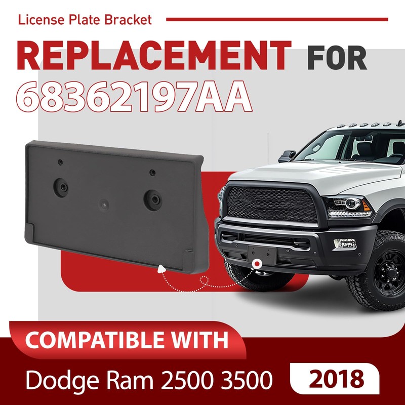 JMTAAT Front License Plate Holder Bracket Compatible with 2018 Dodge