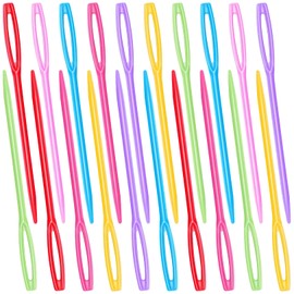 20Pcs Plastic Sewing Needles,Large Eye Sewing Needles for Children,Hand Sewing Needles,Yarn Needles Darning Needle Plastic Sewing Needles for Craft,Kids DIY and Knitting(Color Random)