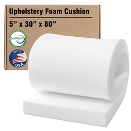 RaceCityFoam High Density Upholstery Foam 5"H x 30"W x 80"L Firm 46ILD, CertiPUR-US Certified, Made in USA