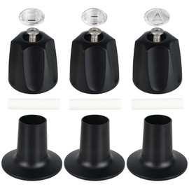 BOUYAO 81428 Bathtub and Shower Knobs 3 Piece Replacement Kit for Price Pfister Tub/Shower Handle, Black