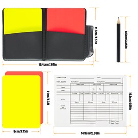 Soccer Referee Cards Set,Red and Yellow Cards for Soccer with Record Paper, Pencil, Card Storage Wallet,Soccer Referee Kit for Football Volleyball Rugby Baseball Matches,Training,Sports Games