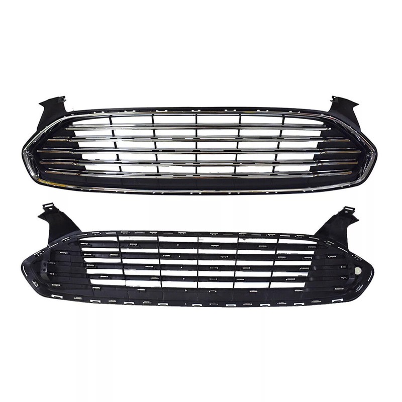 Front Bumper & Upper Lower Grille Replacement For 2013 2014