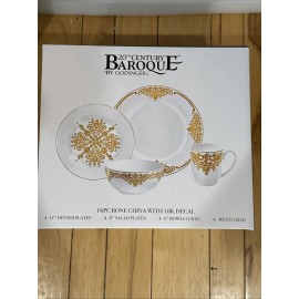 Godinger Dinnerware Set, 20th Century Baroque Porcelain Service for 4 16 Piece