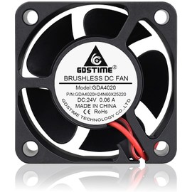 GDSTIME 40mm Brushless Cooling Fan, 40mm x 40mm x 20mm 24V Dc Fan 6000RPM