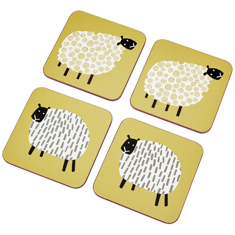 Ulster Weavers Dotty Sheep Coasters, (Pack of 4)