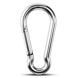 Large Carabiner Clip Hooks, 1pc 4 inch Carabiner Heavy Duty, 304 Stainless Steel Spring Snap Hook Fits Camping Hanging Hiking Weight Lifting, Metal Clips for Rope or Chain