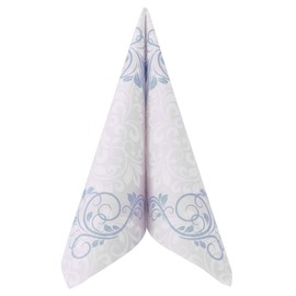 50 Napkins Ornaments 40 x 40 cm Fabric-Like Airlaid Ornaments, Colour: Blue