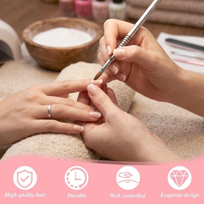 3 PCS 3D Acrylic Nail Brush, #2#4#6 Kolinsky 3D Nail