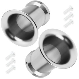 Windance 2PCS 50mm 1.97inch Carburetor Air Filter Trumpet Velocity Stack Funnel Competiable for PE VM 21mm 24mm 26mm 28mm 30mm, CNC Aluminum Carb Intake Wind Horn Cup (Silver)