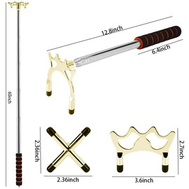 Hsthe Sea Billiard Cue Retractable Billiard Cue Stick Bridge Holder Billiard Accessories with Removable Brass Bridge Head for Pool Table
