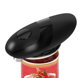 Electric Can Opener, Can Opener Electric for Seniors & Arthritis with Smooth Edge, One Touch Automatic Can Openers Food-Safe battery operated can opener for Almost Any Can Sizes, Black