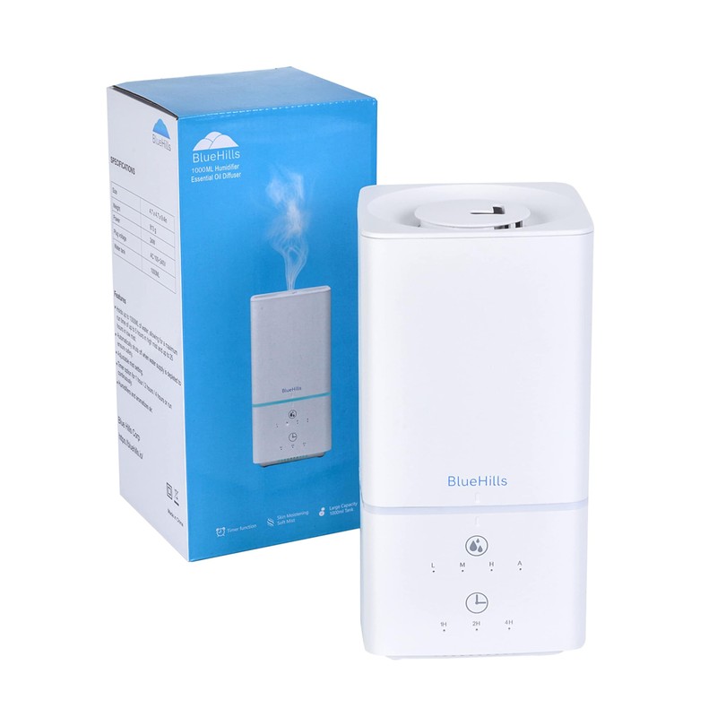 BlueHills 1000 ML Premium Essential Oil Diffuser Humidifier Combo Square