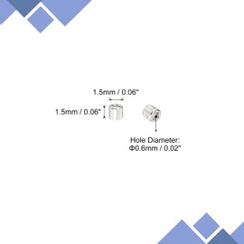 sourcing map Glass Bugle Beads,1.5x1.5mm Electroplating Silver 1400Pcs