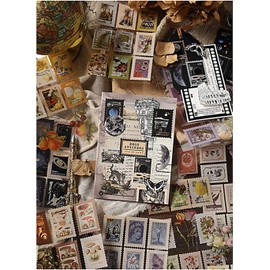 Pegatinas Vintage, Pegatinas para Albumes de Recortes, Libro de Pegatinas Impermeables de PET para Diarios de Viñetas, Diarios de Bricolaje, Revistas, Manualidades (Mundo)