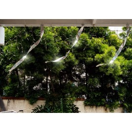 Bird Deterrent Scare Tape​ Reflective Repellent 50 feet Long - Holographic pest Control Products Mylar roll Effective for Pigeon,Grackle,Woodpecker,Goose,Duck,Crow,2 inch x 200 feet(Pack 4 x 50 feet)