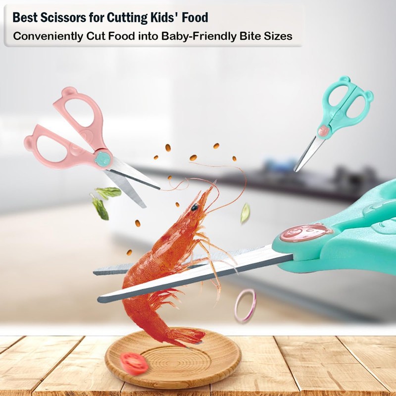 Baby Food Scissors Kicthen Shears,Kids Scissors Stainless Steel Scissors with