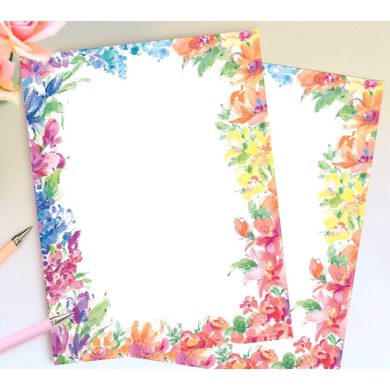 Great Papers! Bright Floral Letterhead, 80 Count, 8.5"x11" (2014333)
