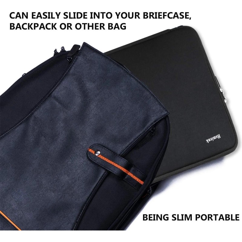 Hsmienk Laptop Sleeve, 15.6 Inch, Durable Shockproof 15.6", Black