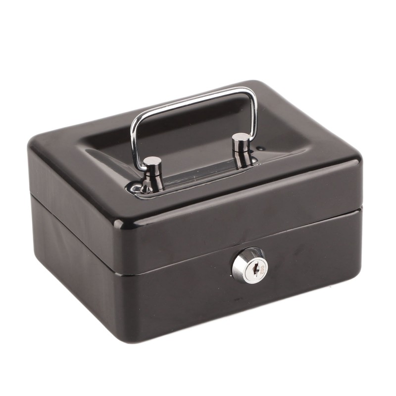 Metal Cash Box 6 Compartments High Safety Money Box with