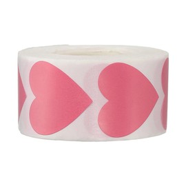 PATIKIL 1 x 1 Inch Heart Stickers Roll, 1 Roll/500 Pcs Stickers for Small Business Paper Self-Adhesive Gift Labels for Gift Wrapping Party Favor Tags Bags, Pink