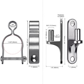 Insaga 2Pack Wall Mount Gate Hinge | 1-3/8'' Chain Link Hinge for Farm, 304 Stainless Steel Pipe, Wall Plate 5/8'' Pin Matches Chain Link Fence