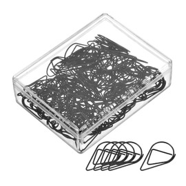 YOKIVE 100 Pcs Paper Clips, Drop-Shaped | Keep Desk Neat, Great for Art, Home, Daily Use (Black, 1-Inch)