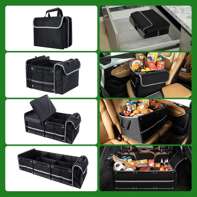 Snuopfy Car Trunk Organizer,115L Heavy Duty Collapsible Trunk Storage, with
