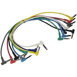 On-Stage Hot Wires Right Angle 1/4" TRS Patch Cables, 17" (8 Pack)
