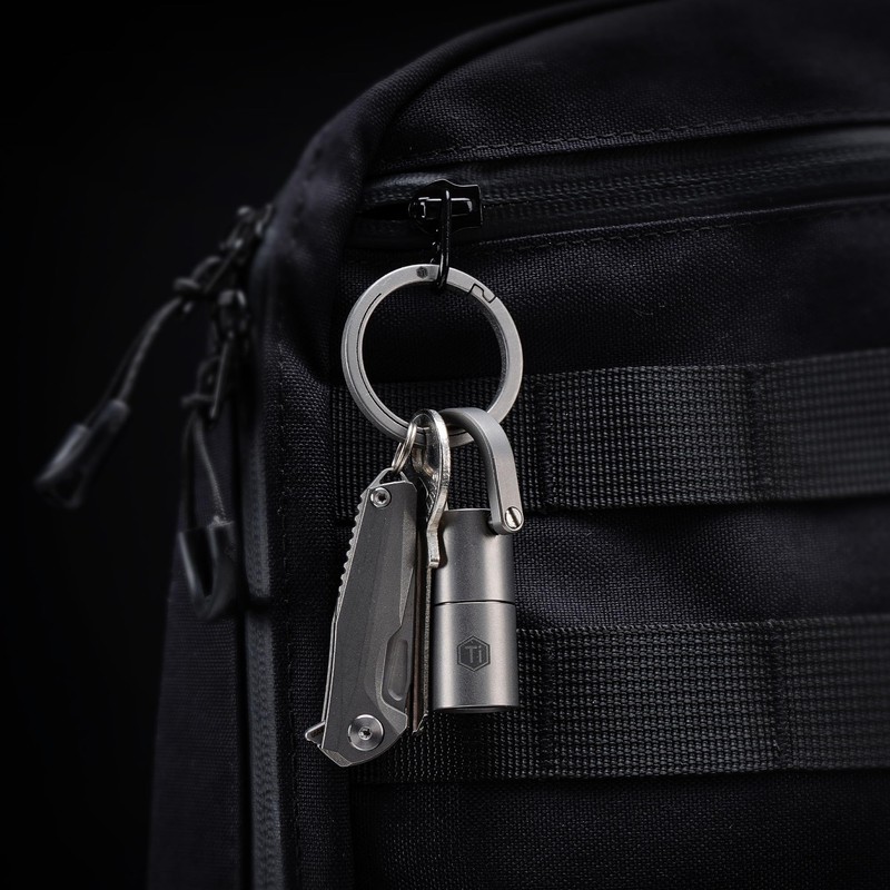 KeyUnity Titanium Side Print Keychain Minimalist Split Key Chain Quick