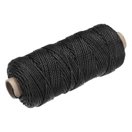 sourcing map Twisted Mason Line Nylon Twine String Cord Black 100M/109 Yard 2MM Dia for Netting, Landscaping, Home Improvement, DIY Projects, Crafting, Masonry, Gardening