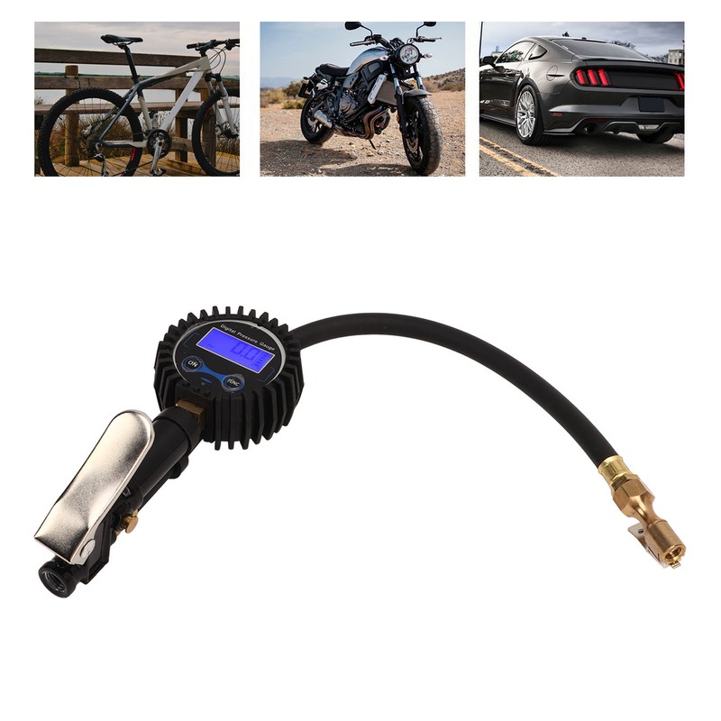 Digital Tire Inflator Tire Pressure Gauge with Digital Display 1/4
